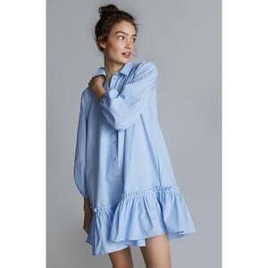 Anthropologie  Sally Blue and White Striped Tunic Dress